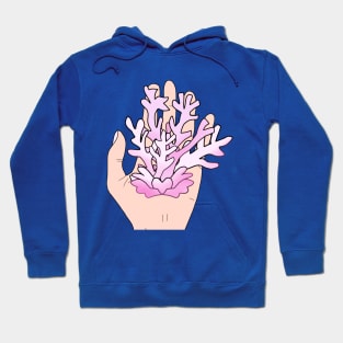 corals in hand, drawing art in save the planet concept. Hoodie